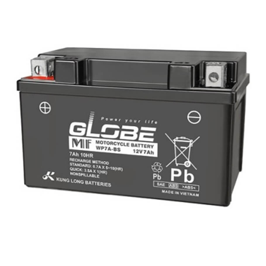 Ắc quy xe mô tô 12V-7Ah GLOBE WP7A-BS